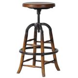 Saloon Wooden Swivel Bar Stool